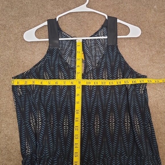 NWT Zinzane Striped Geometric Wide Leg Jumpsuit Black Green - Size Small - Picture 6 of 10